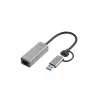 Adaptador i-tec Metal USB-C/USB-A 2.5Gbps Ethernet, com fios, USB Type-A/USB Type-C, Ethernet, 2500 Mbit/s, cinzento