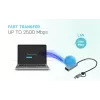 Adaptador i-tec Metal USB-C/USB-A 2.5Gbps Ethernet, com fios, USB Type-A/USB Type-C, Ethernet, 2500 Mbit/s, cinzento