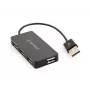 Hub USB Gembird UHB-U2P4-04 – 4 portas USB 2.0, Plug-and-Play, preto, 480 Mbit/s