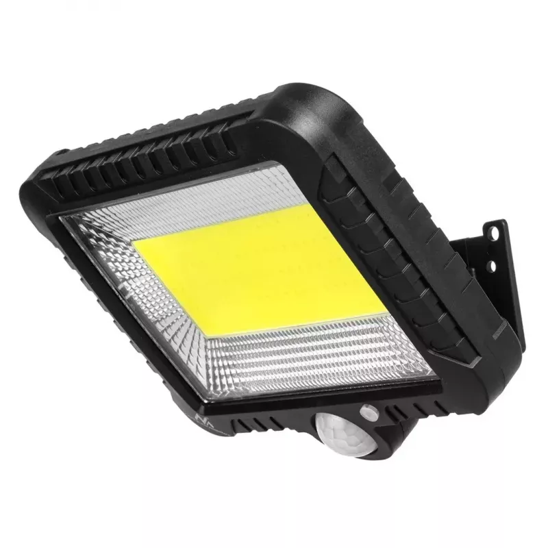 Holofote LED solar exterior MACLEAN MCE438, 5 W, 400 lm, IP44, Li-Ion 5,2 V, montagem na parede, luz branca, preto