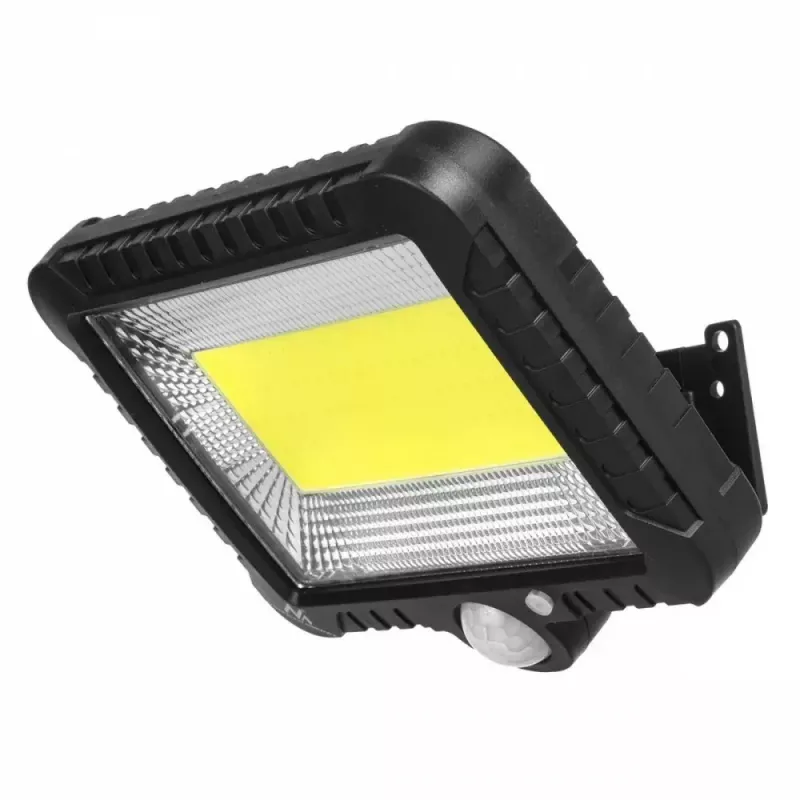 Holofote LED solar exterior MACLEAN MCE438, 5 W, 400 lm, IP44, Li-Ion 5,2 V, montagem na parede, luz branca, preto