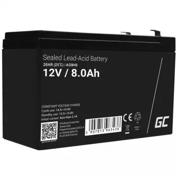 Bateria recarregável de chumbo-ácido 12 V Green Cell AGM46, 8000 mAh, 2,15 kg, VRLA