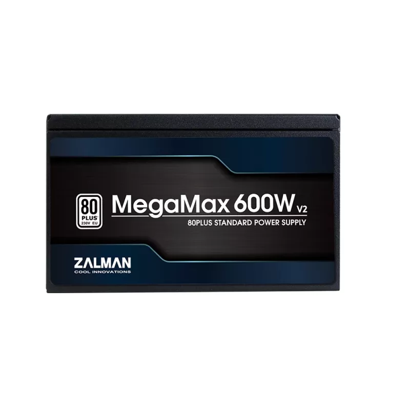 Zalman ZM600-TXII V2 MegaMax fonte de alimentação para PC 600 W, 80 PLUS Standard EU, PFC ativo, ATX de 20+4 pinos, ventoinha de 120 mm