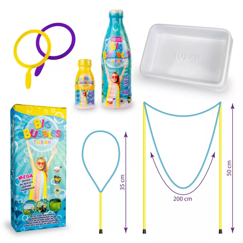 Conjunto de bolas de sabão Tuban MEGA SET FOR BIG BUBBLES idade recomendada 3 anos
