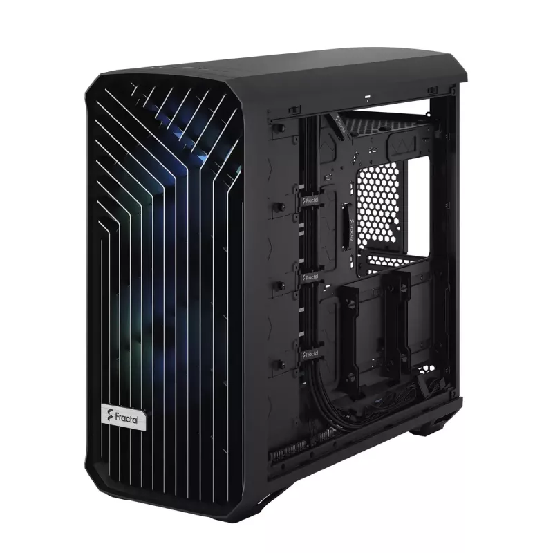 Caixa torre para PC Fractal Design Torrent Tower preto – suporta ATX/EATX/ITX, 2 ventoinhas frontais de 180 mm, 2 baías de 3,5
