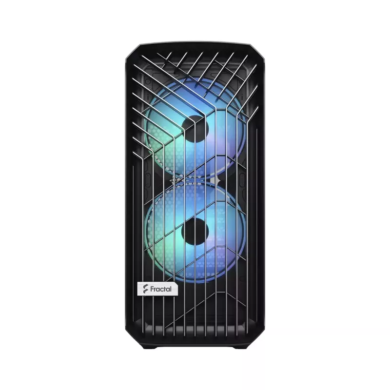 Caixa torre para PC Fractal Design Torrent Tower preto – suporta ATX/EATX/ITX, 2 ventoinhas frontais de 180 mm, 2 baías de 3,5