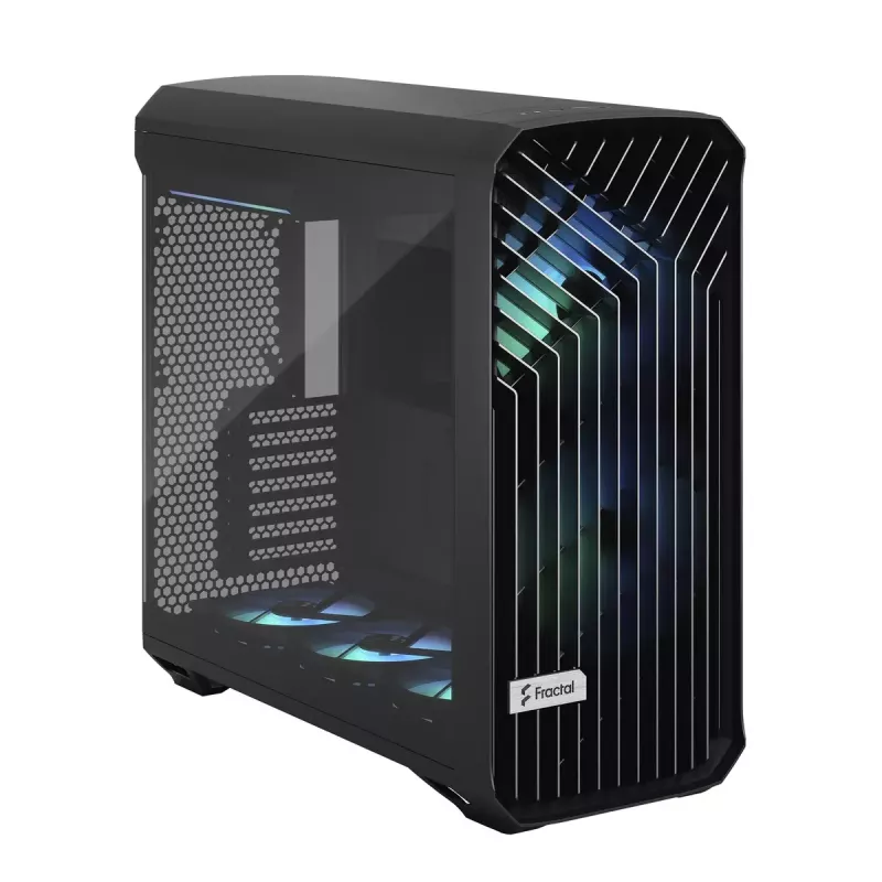 Caixa torre para PC Fractal Design Torrent Tower preto – suporta ATX/EATX/ITX, 2 ventoinhas frontais de 180 mm, 2 baías de 3,5