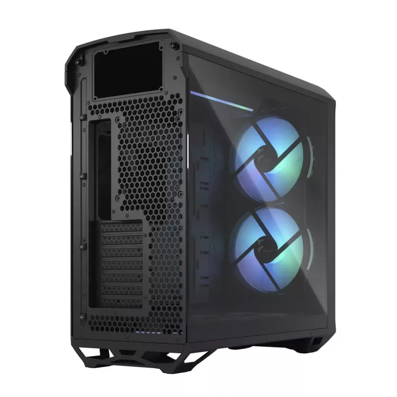 Caixa torre para PC Fractal Design Torrent Tower preto – suporta ATX/EATX/ITX, 2 ventoinhas frontais de 180 mm, 2 baías de 3,5