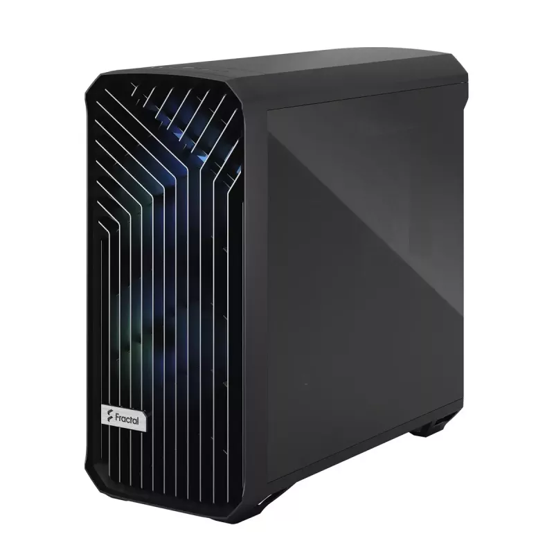 Caixa torre para PC Fractal Design Torrent Tower preto – suporta ATX/EATX/ITX, 2 ventoinhas frontais de 180 mm, 2 baías de 3,5