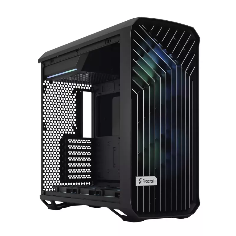 Caixa torre para PC Fractal Design Torrent Tower preto – suporta ATX/EATX/ITX, 2 ventoinhas frontais de 180 mm, 2 baías de 3,5