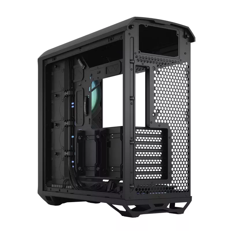 Caixa torre para PC Fractal Design Torrent Tower preto – suporta ATX/EATX/ITX, 2 ventoinhas frontais de 180 mm, 2 baías de 3,5