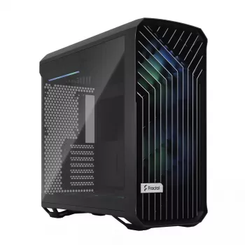 Caixa torre para PC Fractal Design Torrent Tower preto – suporta ATX/EATX/ITX, 2 ventoinhas frontais de 180 mm, 2 baías de 3,5