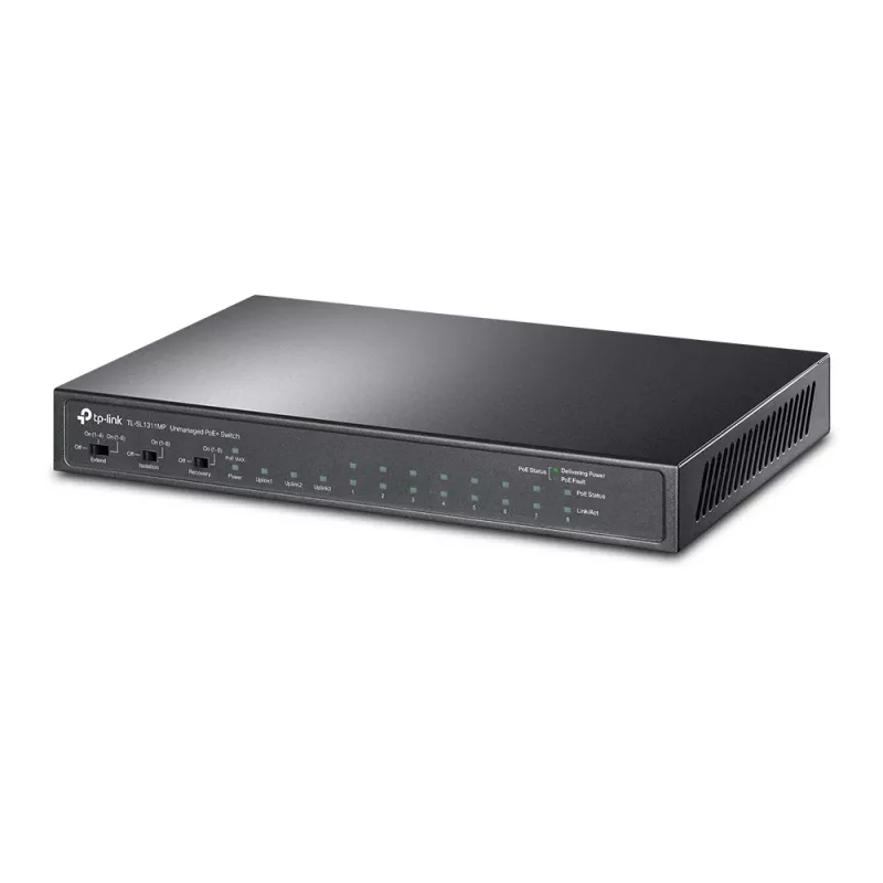 TP-Link Switch de secretária 8 portas 10/100 Mbps + 3 portas Gigabit com 8 portas PoE+