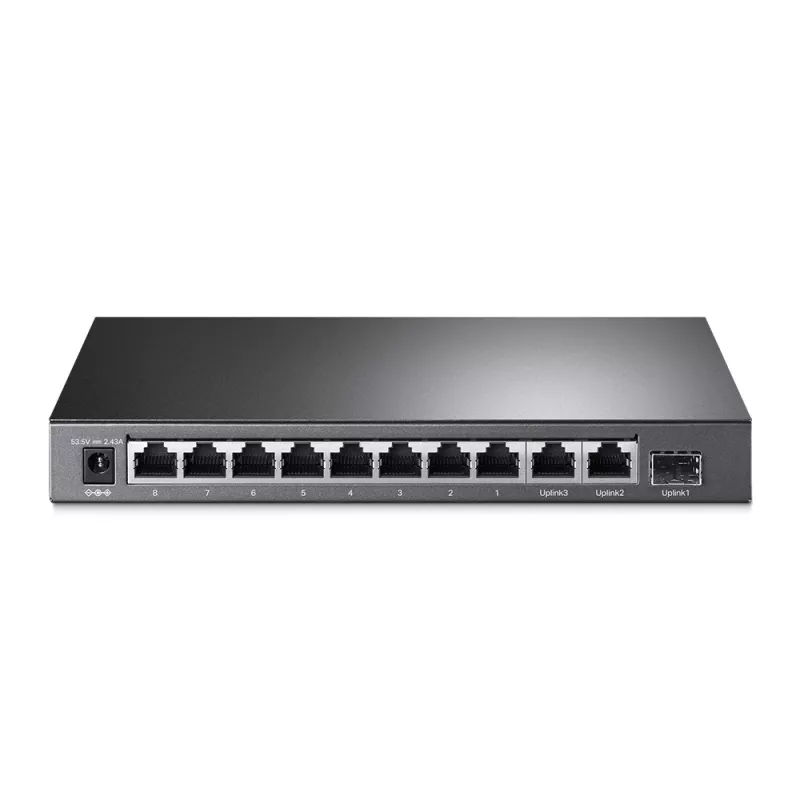 TP-Link Switch de secretária 8 portas 10/100 Mbps + 3 portas Gigabit com 8 portas PoE+
