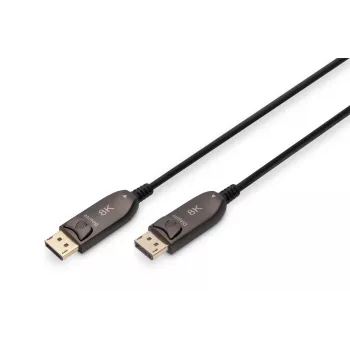 Cabo de fibra ótica híbrida AOC DisplayPort DIGITUS M/M UHD 8K@60Hz, CE, preto 20 m
