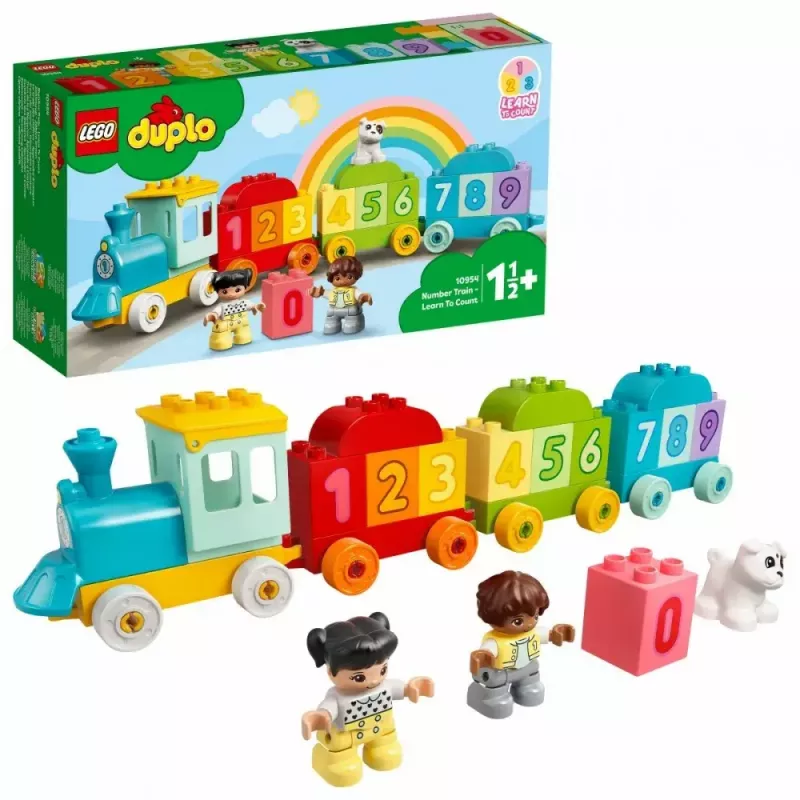 LEGO DUPLO Comboio dos números 10954 – Comboio didático com vagões numerados para contar e ordenar