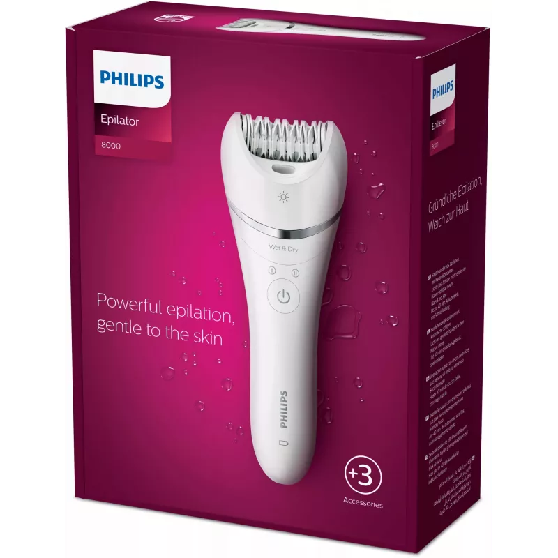 Depiladora Philips BRE700/00, 32 pinças, molhado e seco, sem fios, 40 min. de autonomia, 2 velocidades, lavável