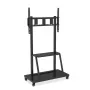 Suporte de chão para ecrã plano portátil TECHLY Signage Display Mount ICA-TR30 — para ecrãs de 55 a 100 inch, VESA 1200x600, carga máx. 150 kg, rodas, preto