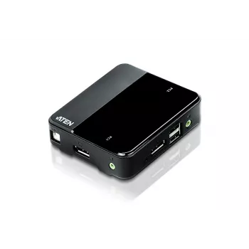 Switch KVM ATEN 2 portas USB 4K DisplayPort 1.2 (cabo KVM incluído)