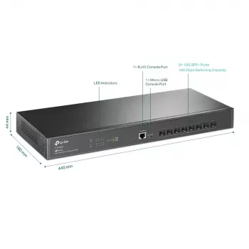 Switch gerido TP-Link Omada 8 portas 10GE SFP+ L2+