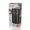 Moinho de café com mós cónicas Adler AD 4446bg — 150 W, depósito de grãos 75 g, mós em aço inoxidável, controlo por botões, preto