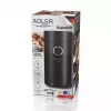 Moinho de mós Adler AD4446BS — 150 W, mós em aço inoxidável, depósito de grãos 75 g, preto