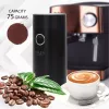 Moinho de mós Adler AD4446BS — 150 W, mós em aço inoxidável, depósito de grãos 75 g, preto