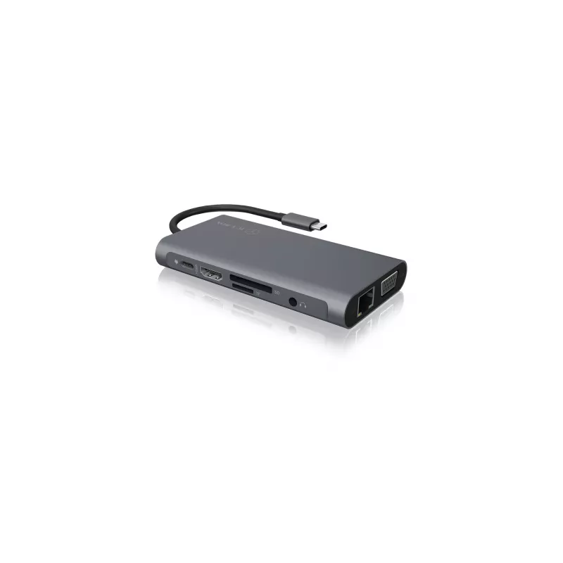 ICY BOX IB-DK4040-CPD com fios USB 3.2 Gen 1 (3.1 Gen 1) Type-C antracite, preto