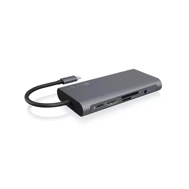 ICY BOX IB-DK4040-CPD com fios USB 3.2 Gen 1 (3.1 Gen 1) Type-C antracite, preto