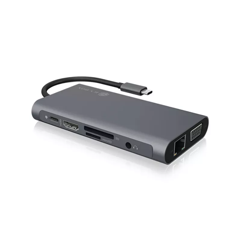ICY BOX IB-DK4040-CPD com fios USB 3.2 Gen 1 (3.1 Gen 1) Type-C antracite, preto