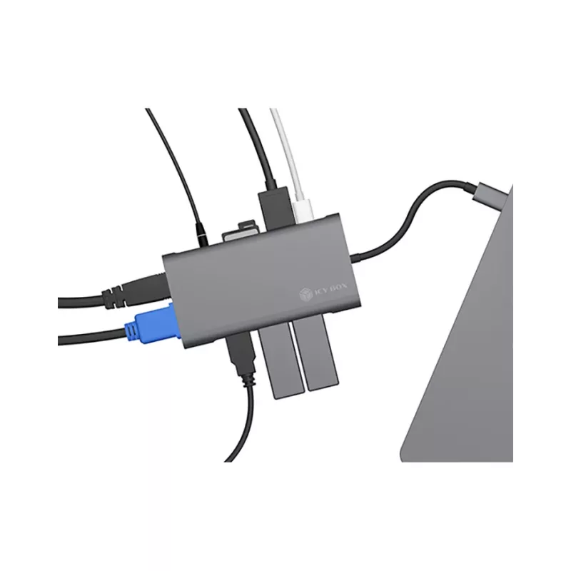 ICY BOX IB-DK4040-CPD com fios USB 3.2 Gen 1 (3.1 Gen 1) Type-C antracite, preto