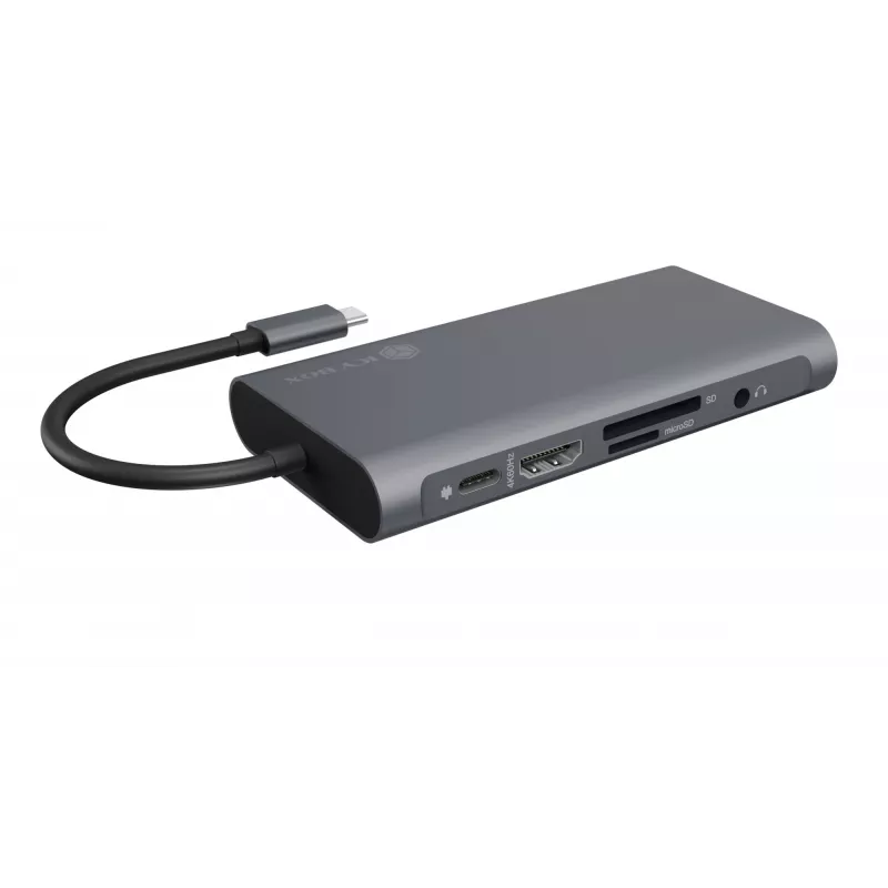 ICY BOX IB-DK4040-CPD com fios USB 3.2 Gen 1 (3.1 Gen 1) Type-C antracite, preto