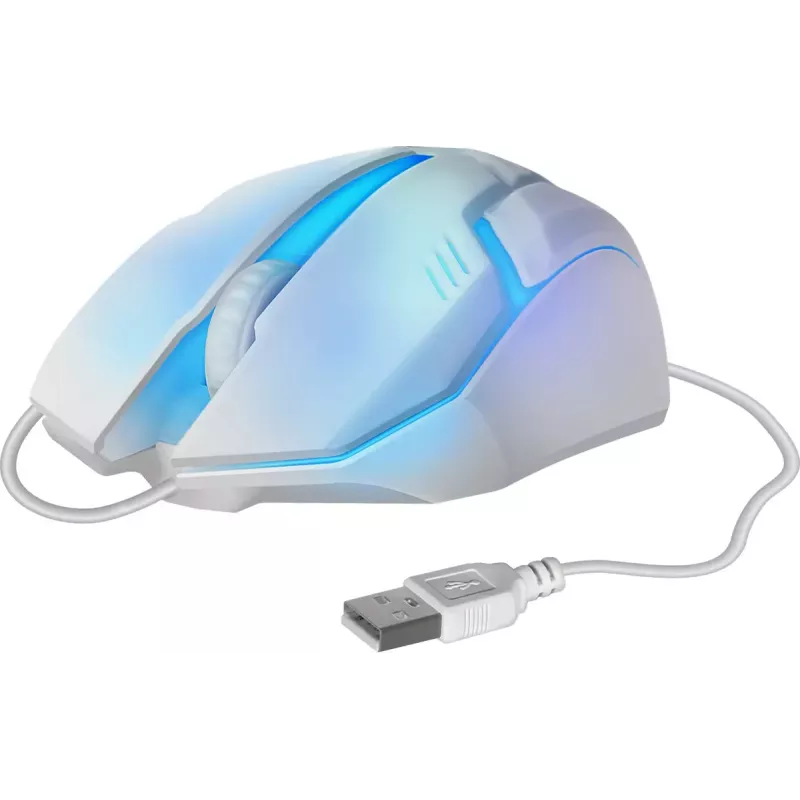 Defender Cyber MB-560L rato gaming com fios, branco, retroiluminação de 7 cores