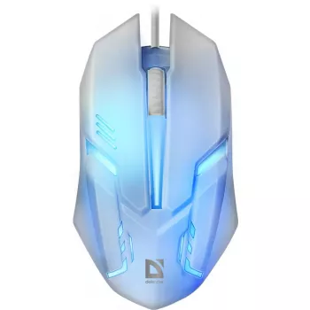 Rato gaming com fios DEFENDER Cyber MB-560L — ótico, 1200 DPI, ambidestro, USB Type-A, branco, cabo 1,5 m