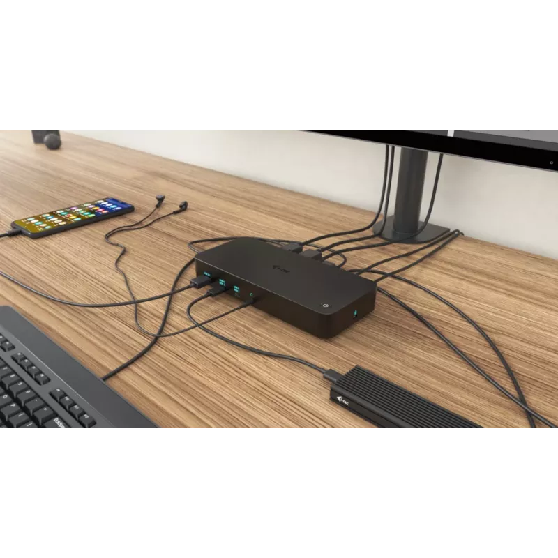 Estação de acoplamento i-tec USB 3.0 / USB-C / Thunderbolt, 3x 4K + Power Delivery 100W