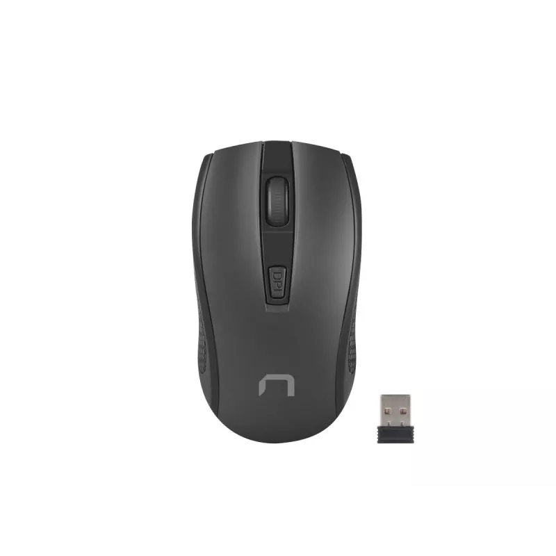 Rato ótico sem fios NATEC Jay 2 RF — 2,4 GHz, 1600 DPI, ambidestro, 4 botões, preto