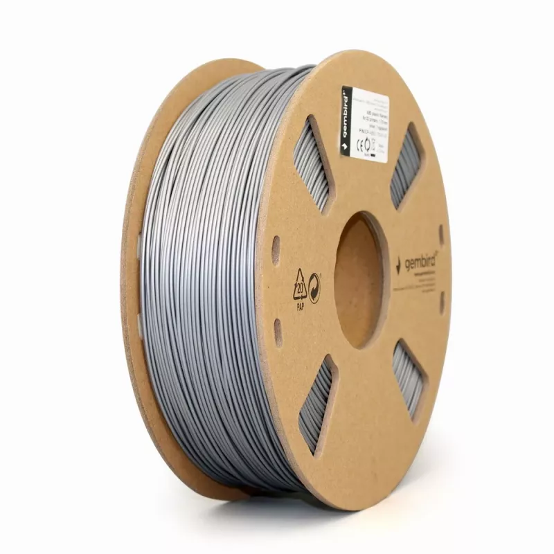 Filamento ABS GEMBIRD – prateado – 1,75 mm – 1 kg