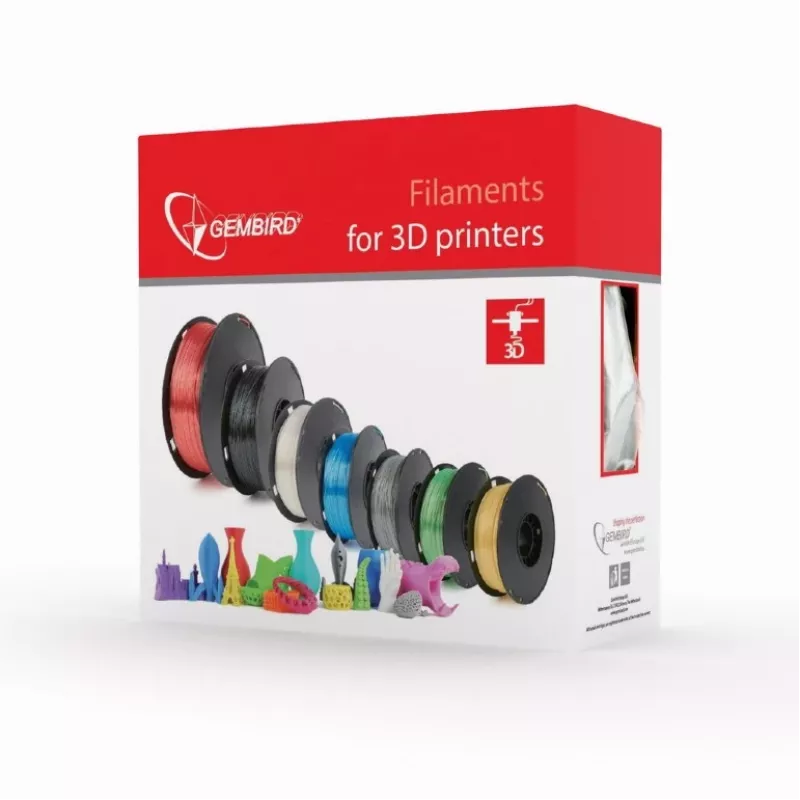 Gembird filamento ABS 1,75 mm, 1 kg, transparente