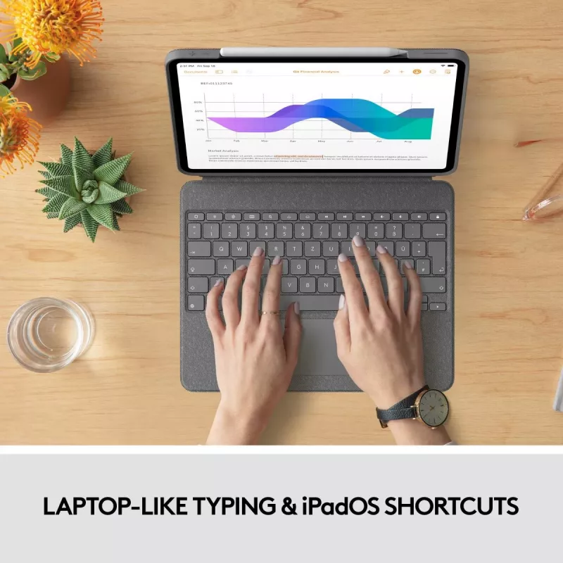 LOGITECH Combo Touch - iPad Pro 12,9 polegadas (5.ª ger.) - inglês - QWERTY