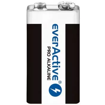 Pilha alcalina 9V everActive EV6LR61-PRO, 9 V, 650 mAh, 26,4×48,5×16 mm, 1 unid.