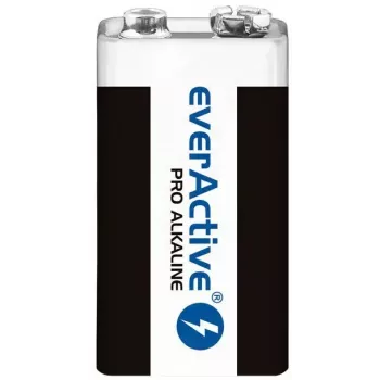 Pilha alcalina 9V everActive EV6LR61-PRO, 9 V, 650 mAh, 26,4×48,5×16 mm, 1 unid.