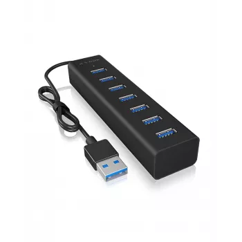ICY BOX IB-HUB1700-U3 USB 3.2 Gen 1 (3.1 Gen 1) Type-A 5000 Mbit/s preto