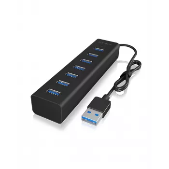 ICY BOX IB-HUB1700-U3 USB 3.2 Gen 1 (3.1 Gen 1) Type-A 5000 Mbit/s preto