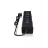 ICY BOX IB-HUB1700-U3 USB 3.2 Gen 1 (3.1 Gen 1) Type-A 5000 Mbit/s preto