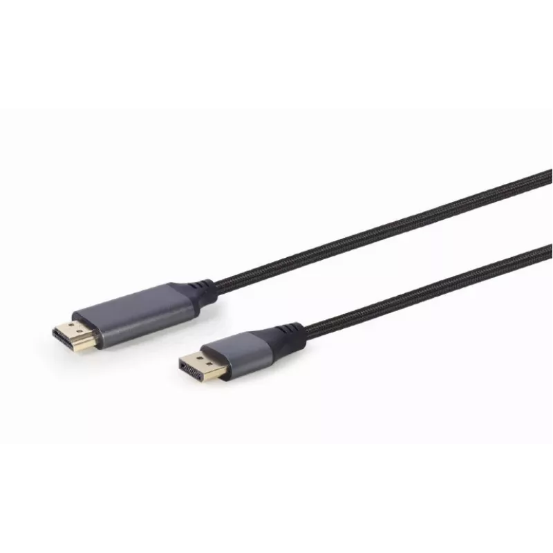 Adaptador de cabo de vídeo Gembird CC-DP-HDMI-4K-6 — DisplayPort para HDMI Type-A, 1,8 m, 4K, preto