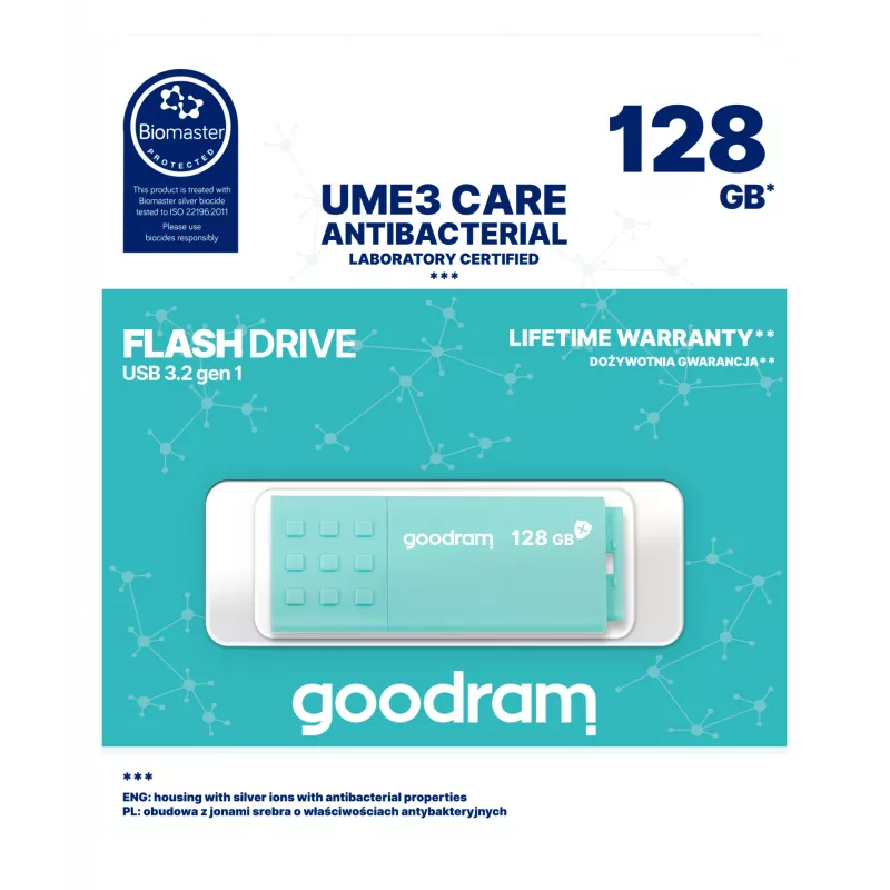Pen USB Goodram UME3 128 GB USB Type-A 3.2 Gen 1 (3.1 Gen 1) turquesa