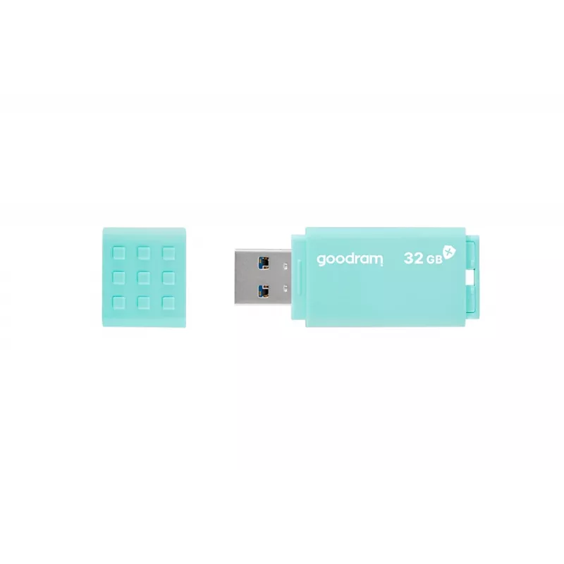 Pen USB GOODRAM UME3 32 GB USB Type-A 3.2 Gen 1 — turquesa, 60 MB/s leitura, 20 MB/s escrita