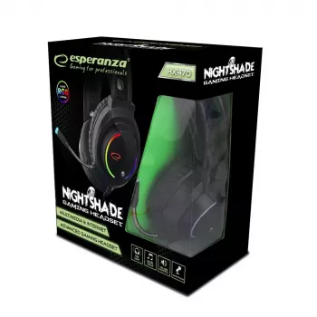 Headset gaming com fios ESPERANZA EGH470 — over-ear, 3,5 mm, cabo de 2 m, retroiluminação, 32 Ω, 105 dB