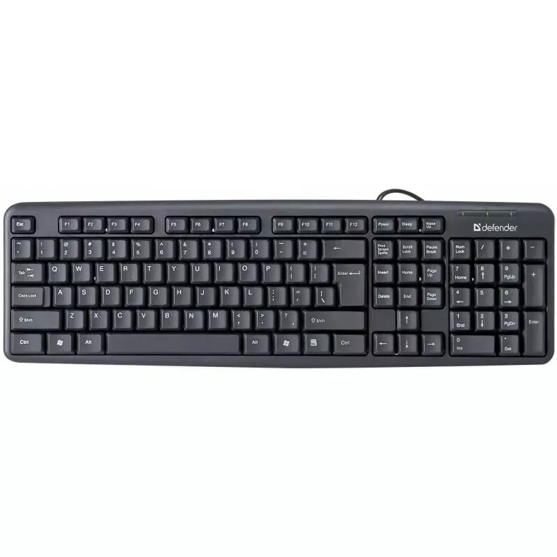 Teclado USB com fios DEFENDER HB-520 – layout compacto, ligação USB