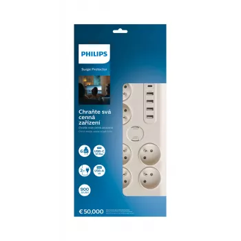 Protetor contra sobretensões Philips SPN7060WA/60 branco 6 tomadas AC 2 m